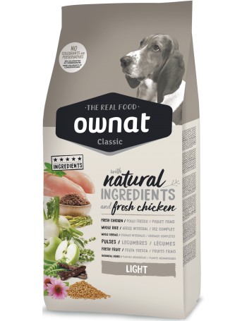 OWNAT CLASSIC Light 20kg con Pollo fresco y arroz integral 