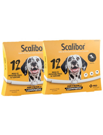 PACK SCALIBOR Collar Antiparasitario Perro Grande 2x65cm