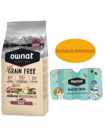 OWNAT Just Grain Free Duck 14Kg + REGALO Parasol