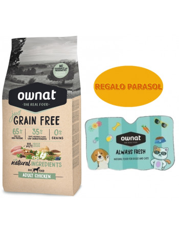 OWNAT Just Grain Free Pienso Perro Adulto Pollo 14kg + REGALO Parasol