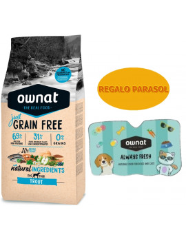 OWNAT JUST Grain Free Trout 14kg + REGALO Parasol
