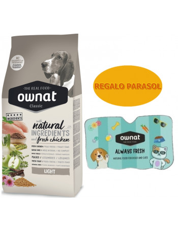 OWNAT CLASSIC Light 20kg con Pollo fresco y arroz integral + REGALO Parasol