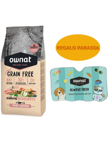 OWNAT Cat Just Grain Free Chicken 8kg con Pollo + REGALO Parasol