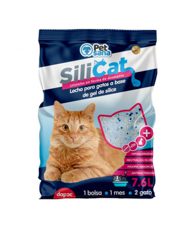 PET SANA SILICAT Gel de Sílice 7,6 litros Lecho para Gato