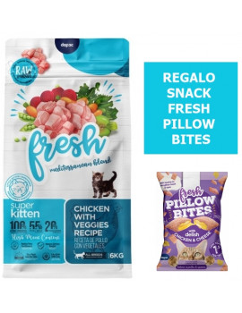 FRESH MEDITERRANEAN BLEND Super Kitten 6Kg + REGALO Snack Fresh Pillow Bites