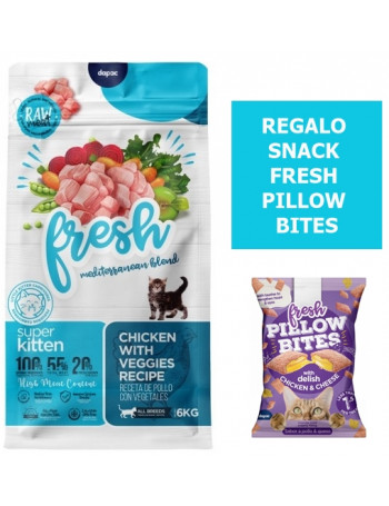 FRESH MEDITERRANEAN BLEND Super Kitten 6Kg + REGALO Snack Fresh Pillow Bites