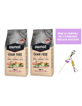 2x8Kg OWNAT Cat Just Grain Free Chicken con Pollo + REGALO Juguete