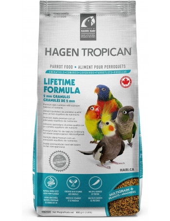 HAGEN TROPICAN Comida Cotorras Ninfas y Agapornis 2mm 820g