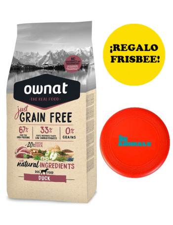 OWNAT Just Grain Free Duck 14Kg + REGALO Frisbee
