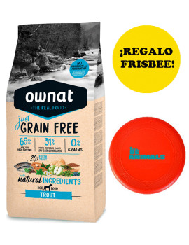 OWNAT JUST 14 Kg Grain Free Trout + REGALO Frisbee