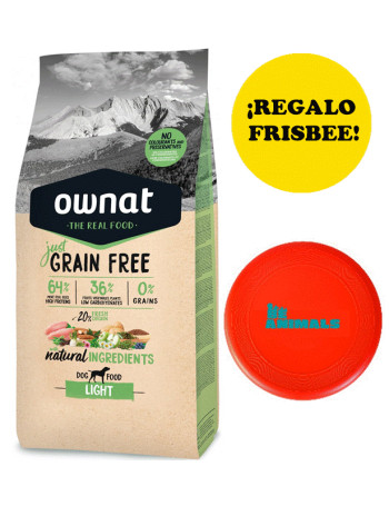 OWNAT Just Grain Free Light 14Kg + REGALO Frisbee