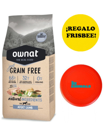 OWNAT JUST 14 Kg Grain Free Adulto Cordero + REGALO Frisbee
