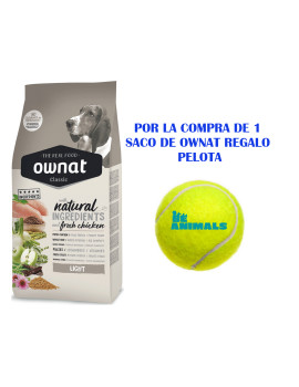 OWNAT CLASSIC Light 20kg con Pollo fresco y arroz integral + REGALO Pelota 